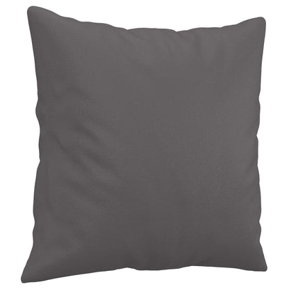 vidaXL Ensemble de canapés 2 pcs avec oreillers Gris Similicuir