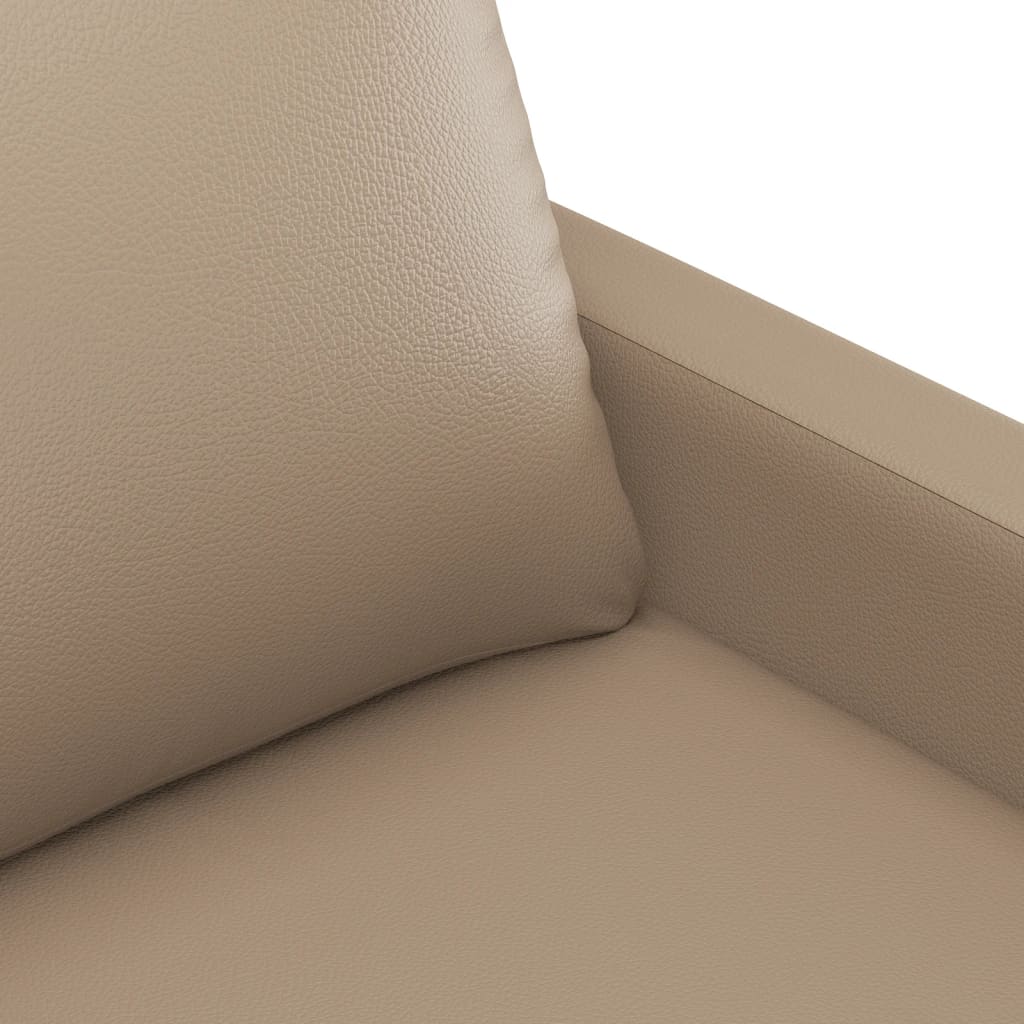 vidaXL 3-tlg. Sofagarnitur mit Kissen Cappuccino-Braun Kunstleder