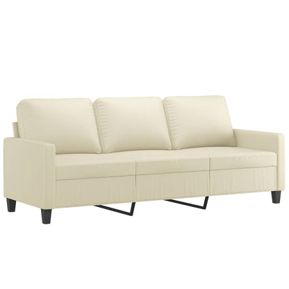 vidaXL 4-tlg. Sofagarnitur mit Kissen Creme Kunstleder