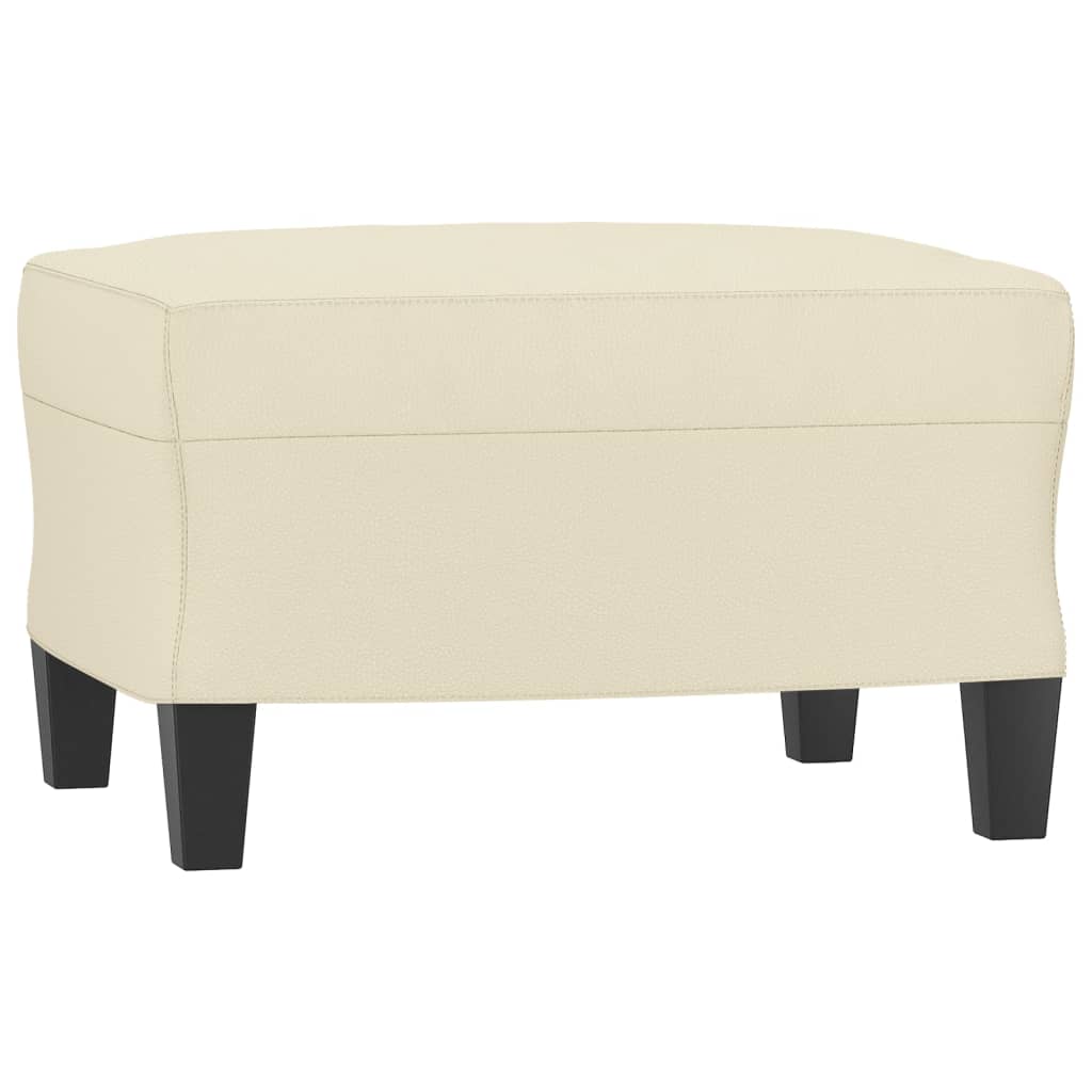 vidaXL 4-tlg. Sofagarnitur mit Kissen Creme Kunstleder