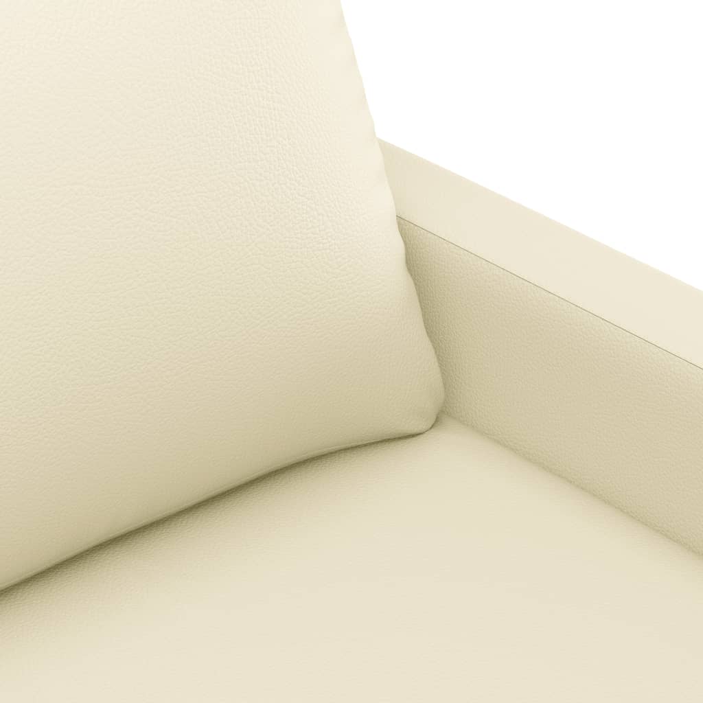 vidaXL 4-tlg. Sofagarnitur mit Kissen Creme Kunstleder