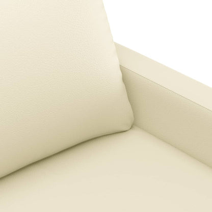 vidaXL 4-tlg. Sofagarnitur mit Kissen Creme Kunstleder