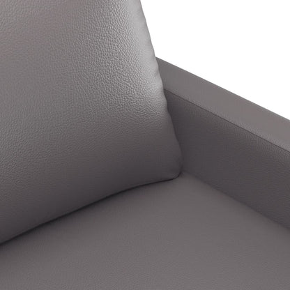 vidaXL 4-tlg. Sofagarnitur mit Kissen Grau Kunstleder