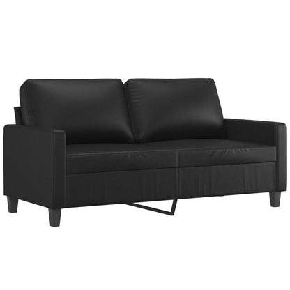 vidaXL Ensemble de canapés 3 pcs avec coussins Similicuir Noir