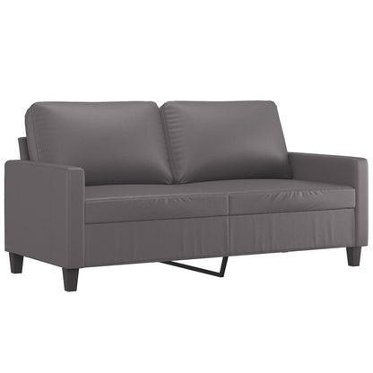 vidaXL Ensemble de canapés 3 pièces avec oreillers Gris Similicuir