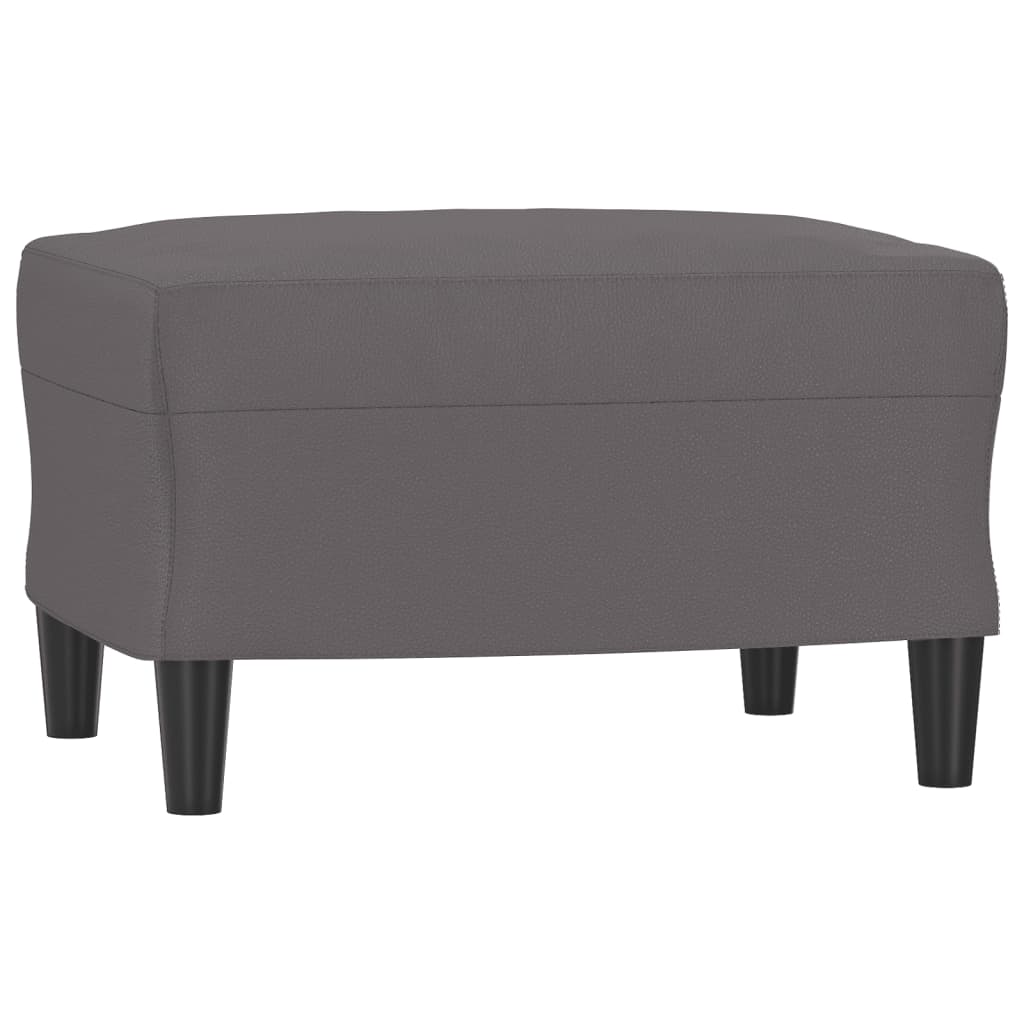 vidaXL Ensemble de canapés 3 pièces avec oreillers Gris Similicuir