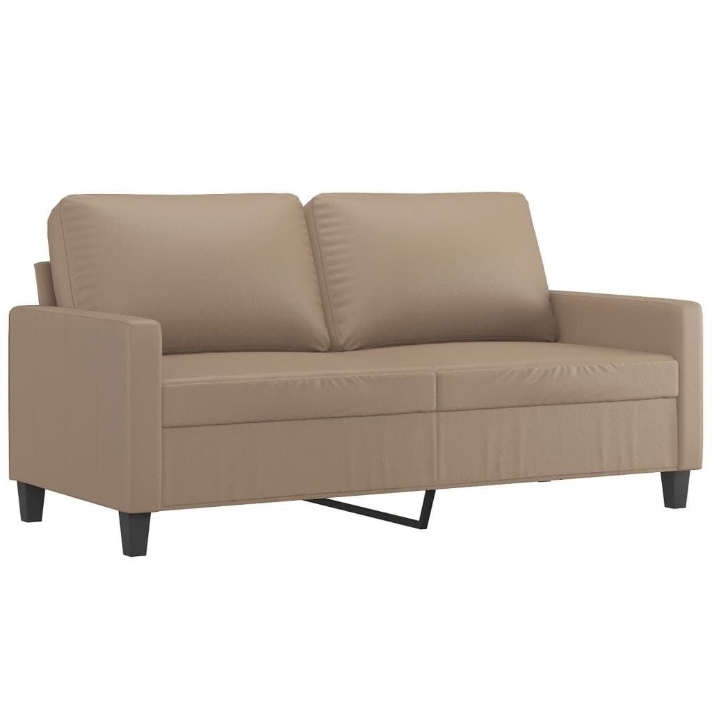 vidaXL 3-tlg. Sofagarnitur mit Kissen Cappuccino-Braun Kunstleder