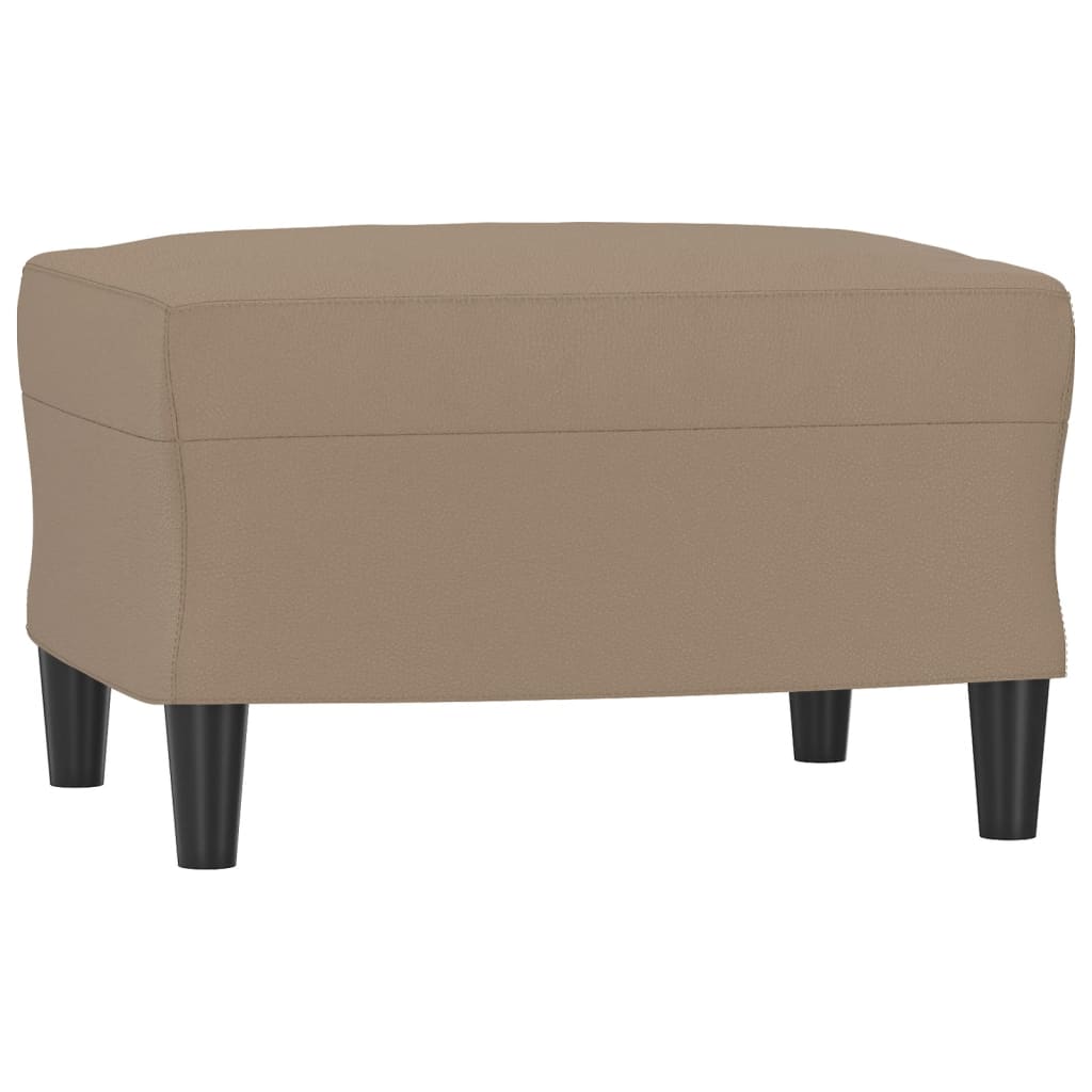 vidaXL 3-tlg. Sofagarnitur mit Kissen Cappuccino-Braun Kunstleder