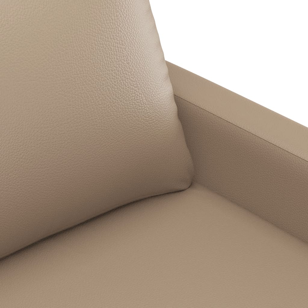 vidaXL 3-tlg. Sofagarnitur mit Kissen Cappuccino-Braun Kunstleder