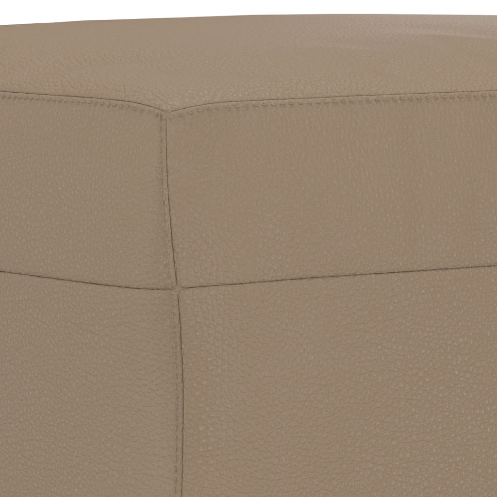 vidaXL 3-tlg. Sofagarnitur mit Kissen Cappuccino-Braun Kunstleder
