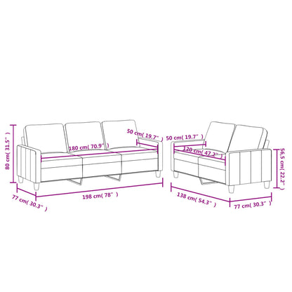 vidaXL Ensemble de canapés 2 pcs avec oreillers Gris Similicuir