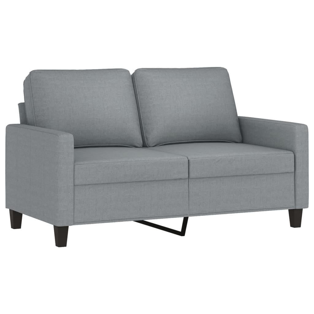 vidaXL Salon de jardin 3 pcs avec coussins Gris clair Tissu