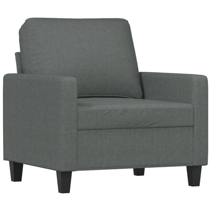 vidaXL Ensemble de canapés 3 pcs avec coussins Tissu Gris foncé