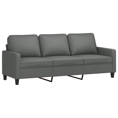 vidaXL Ensemble de canapés 3 pcs avec coussins Tissu Gris foncé