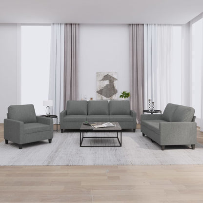 vidaXL Ensemble de canapés 3 pcs avec coussins Tissu Gris foncé