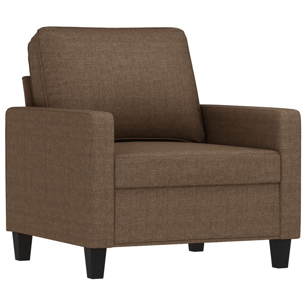 vidaXL Ensemble de canapés 3 pièces avec coussins Tissu Marron