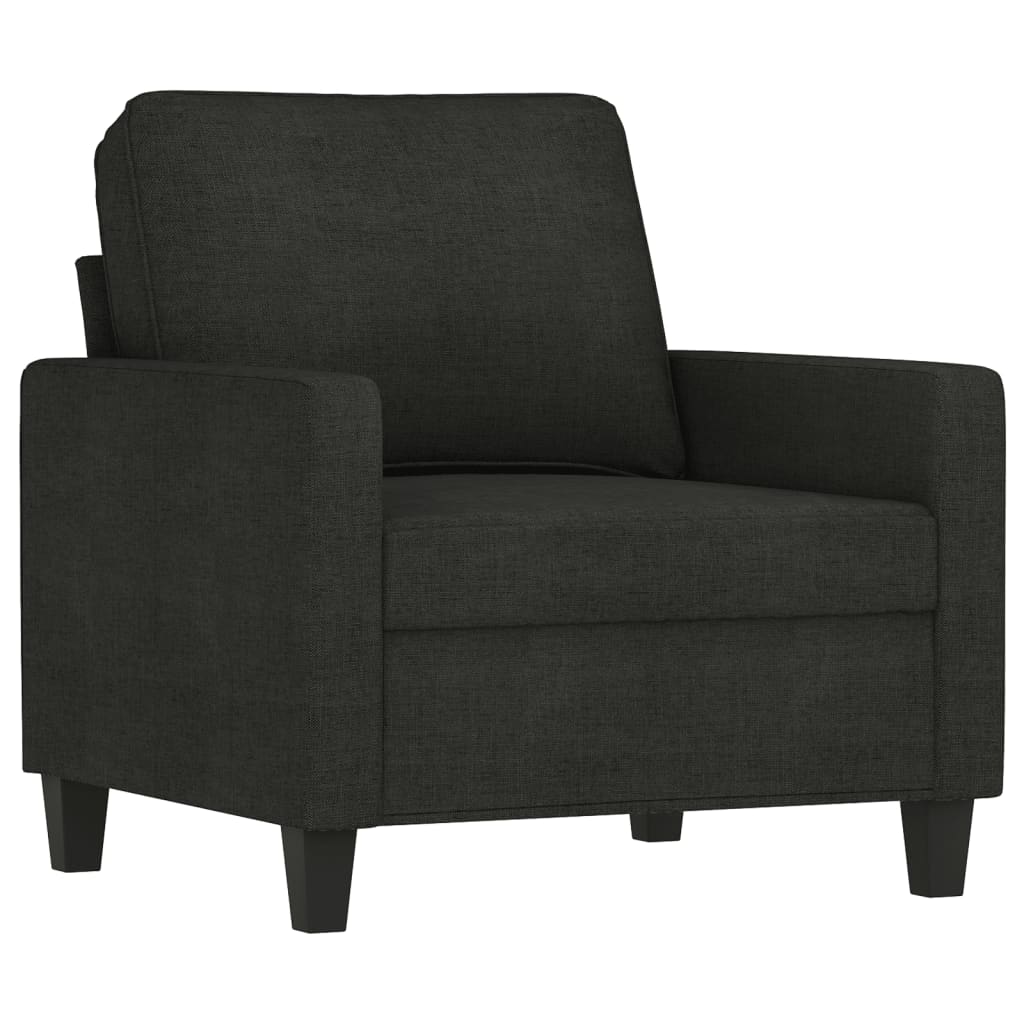 vidaXL Ensemble de canapés 3 pcs avec coussins Tissu Noir