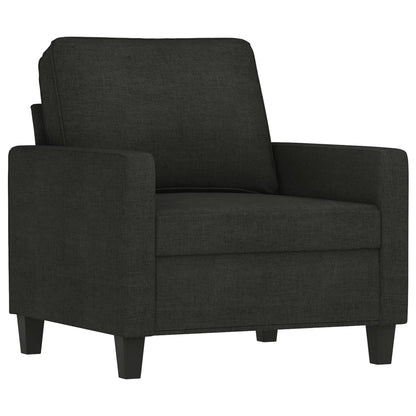 vidaXL Ensemble de canapés 3 pcs avec coussins Tissu Noir