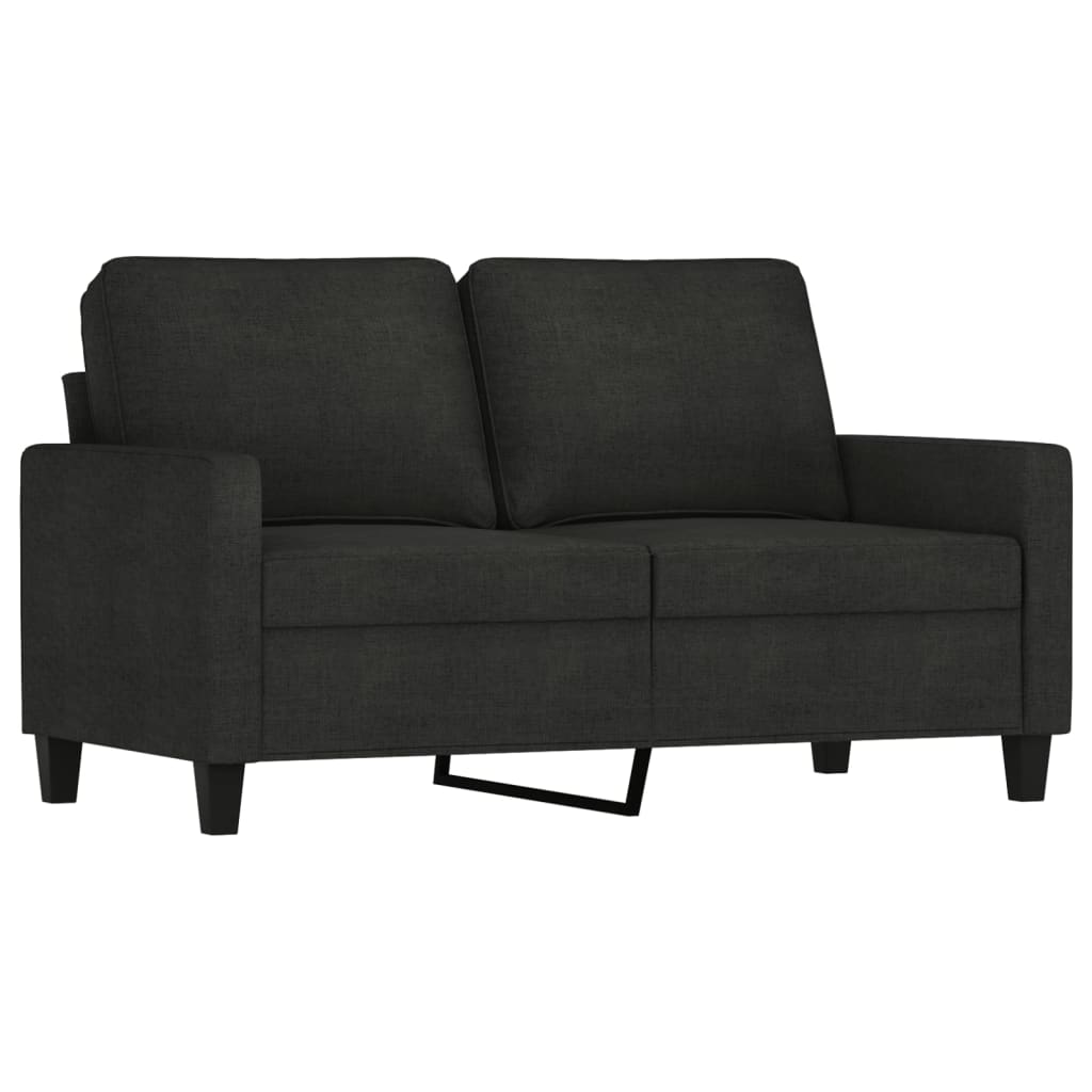 vidaXL Ensemble de canapés 3 pcs avec coussins Tissu Noir
