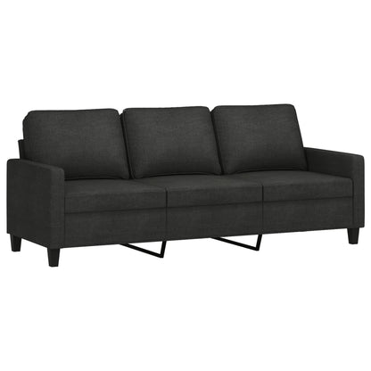vidaXL Ensemble de canapés 3 pcs avec coussins Tissu Noir