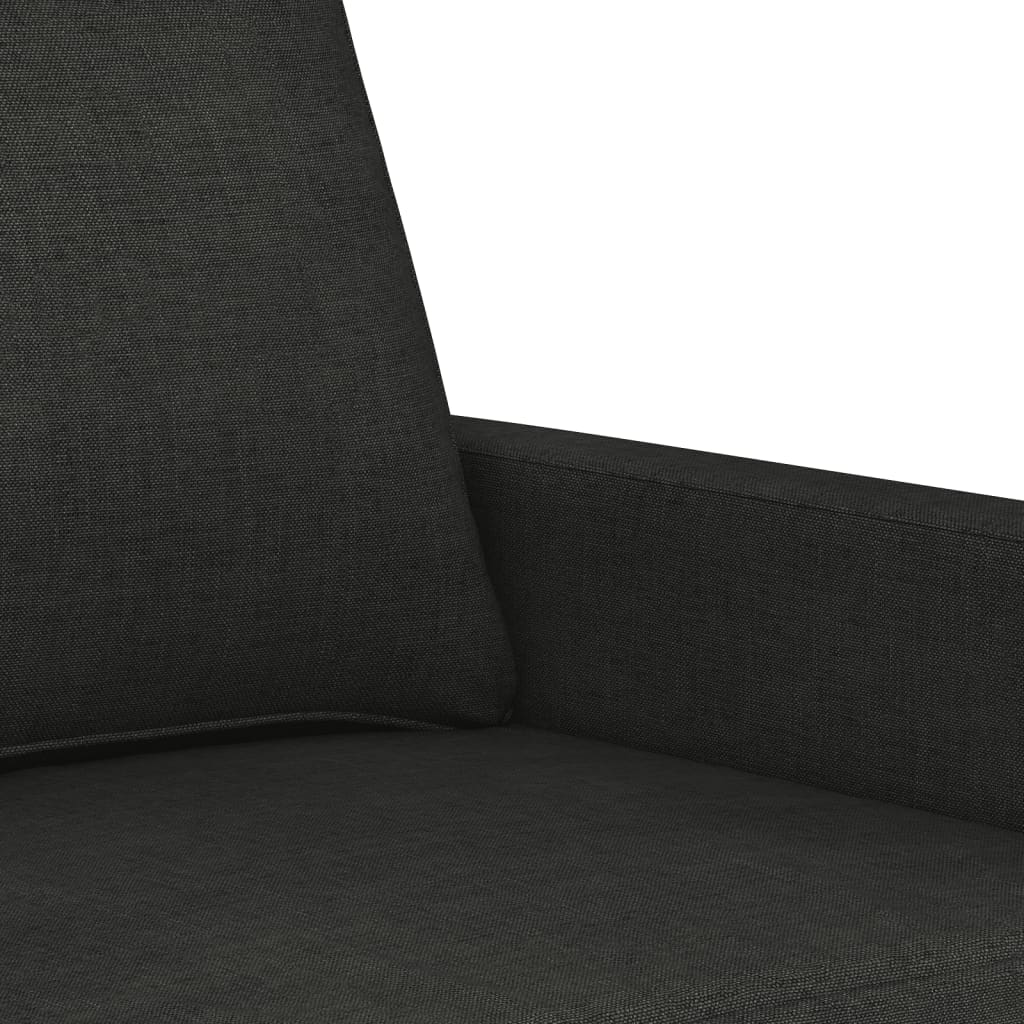 vidaXL Ensemble de canapés 3 pcs avec coussins Tissu Noir
