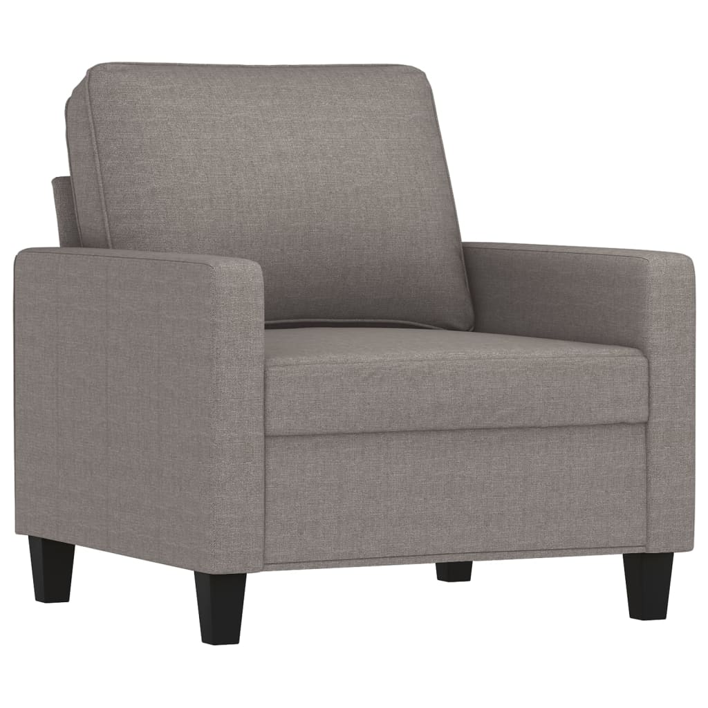 vidaXL 3-tlg. Sofagarnitur mit Kissen Taupe Stoff
