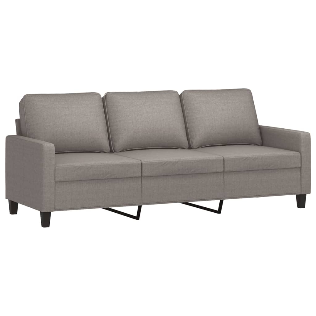 vidaXL 3-tlg. Sofagarnitur mit Kissen Taupe Stoff