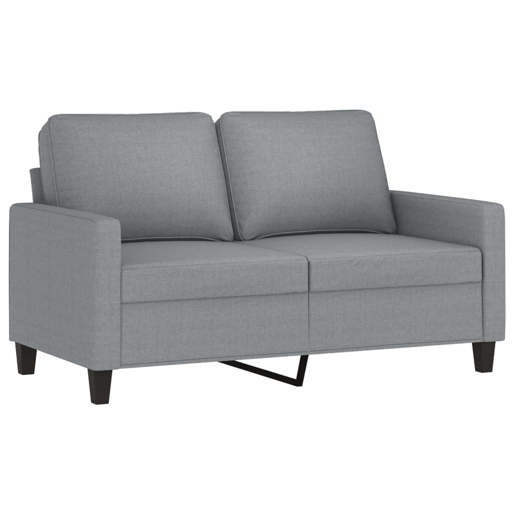 vidaXL 4-tlg. Sofagarnitur mit Kissen Hellgrau Stoff
