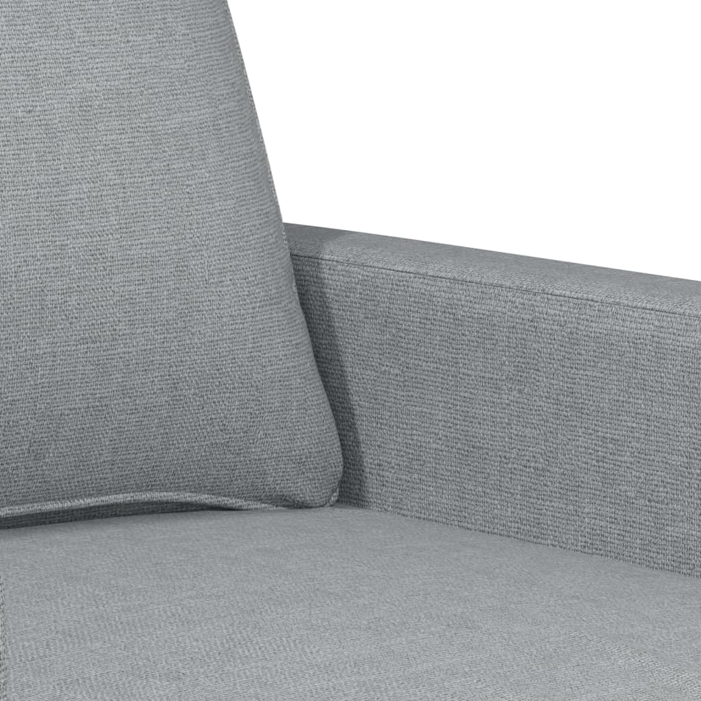 vidaXL 4-tlg. Sofagarnitur mit Kissen Hellgrau Stoff