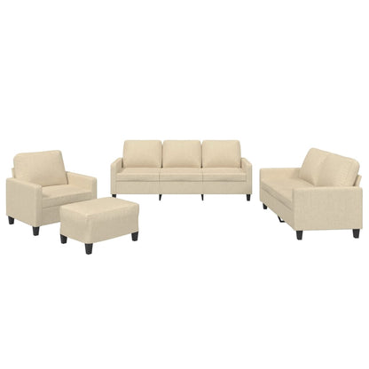 vidaXL Ensemble de canapés 4 pcs avec coussins Tissu crème