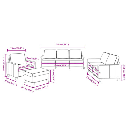 vidaXL Ensemble de canapés 4 pcs avec coussins Tissu crème
