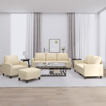 vidaXL Ensemble de canapés 4 pcs avec coussins Tissu crème