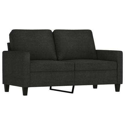 vidaXL 4-tlg. Sofagarnitur mit Kissen Schwarz Stoff