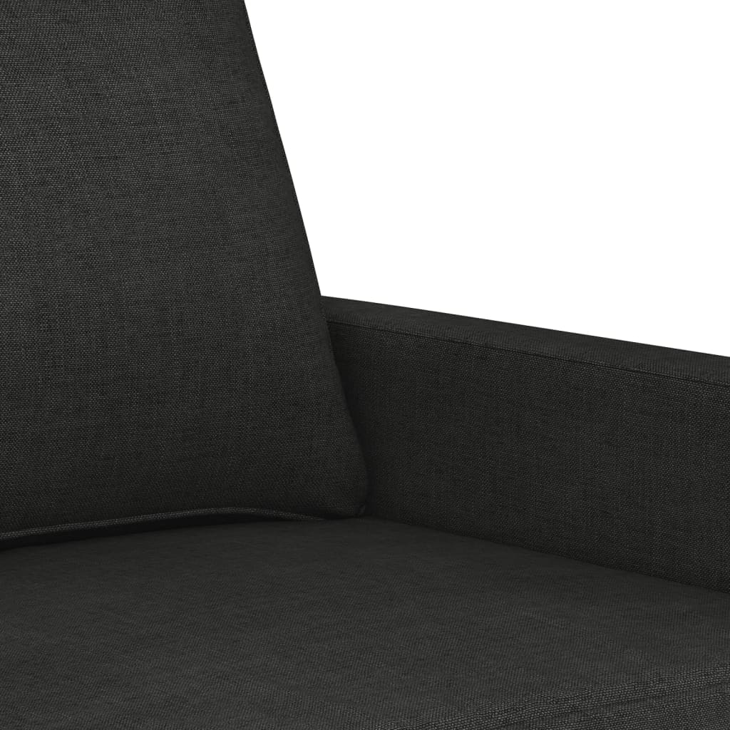 vidaXL 4-tlg. Sofagarnitur mit Kissen Schwarz Stoff