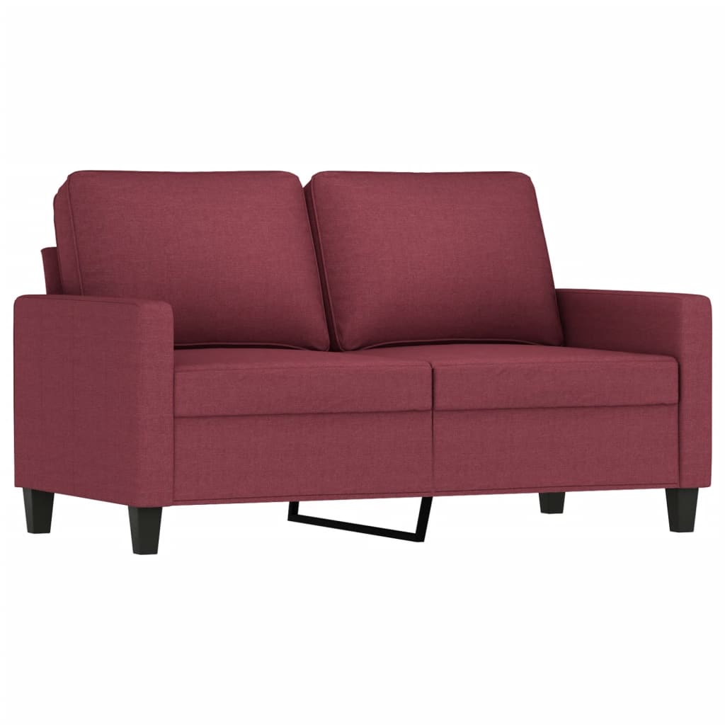 vidaXL 4-tlg. Sofagarnitur mit Kissen Weinrot Stoff