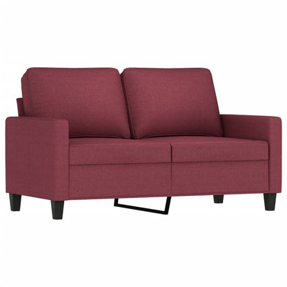 vidaXL 4-tlg. Sofagarnitur mit Kissen Weinrot Stoff
