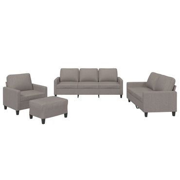 vidaXL 4-tlg. Sofagarnitur mit Kissen Taupe Stoff