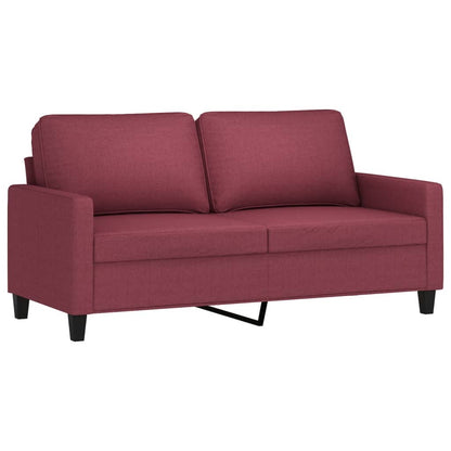 vidaXL Ensemble de canapés 2 pcs avec coussins Tissu Rouge bordeaux