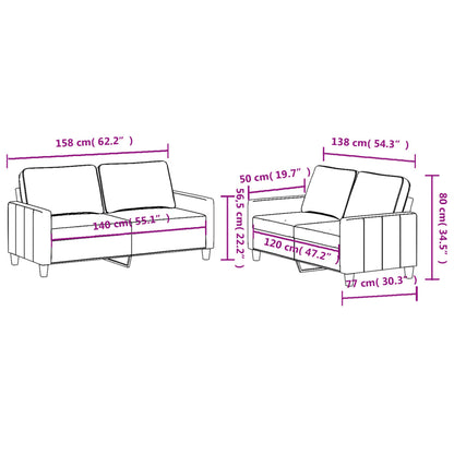vidaXL Ensemble de canapés 2 pcs avec coussins Tissu Rouge bordeaux