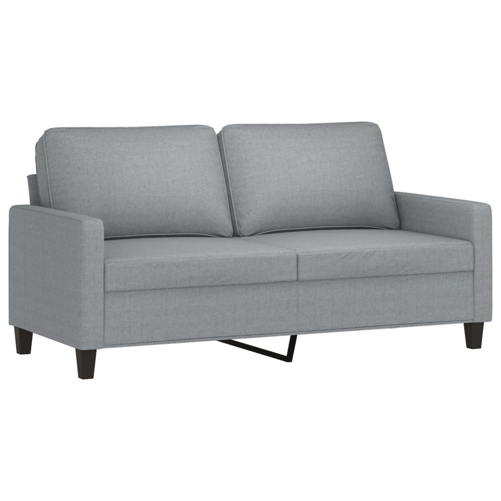 vidaXL 3-tlg. Sofagarnitur mit Kissen Hellgrau Stoff