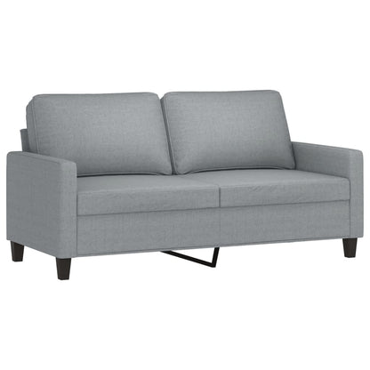 vidaXL 3-tlg. Sofagarnitur mit Kissen Hellgrau Stoff