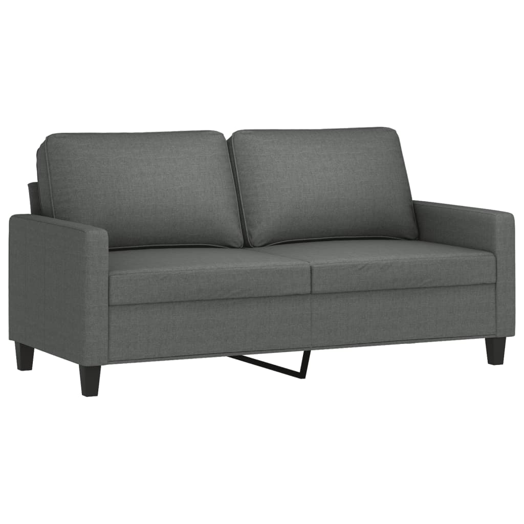 vidaXL 3-tlg. Sofagarnitur mit Kissen Dunkelgrau Stoff