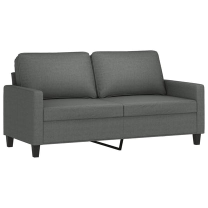 vidaXL 3-tlg. Sofagarnitur mit Kissen Dunkelgrau Stoff