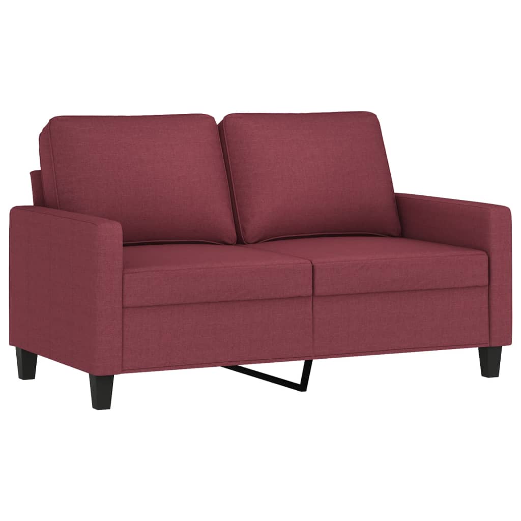 vidaXL 3-tlg. Sofagarnitur mit Kissen Weinrot Stoff