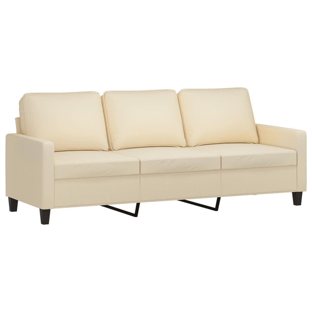 vidaXL Ensemble de canapés 2 pcs avec coussins Tissu Crème
