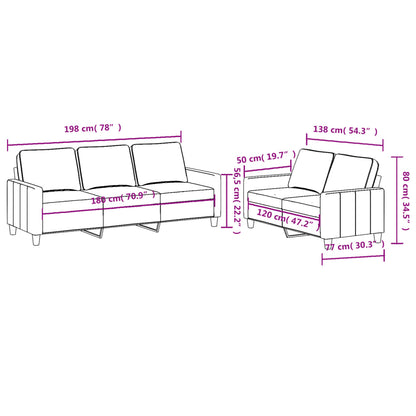 vidaXL Ensemble de canapés 2 pcs avec coussins Tissu Crème