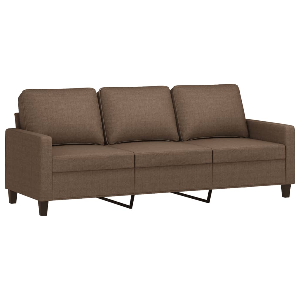 vidaXL 2-tlg. Sofagarnitur mit Kissen Braun Stoff