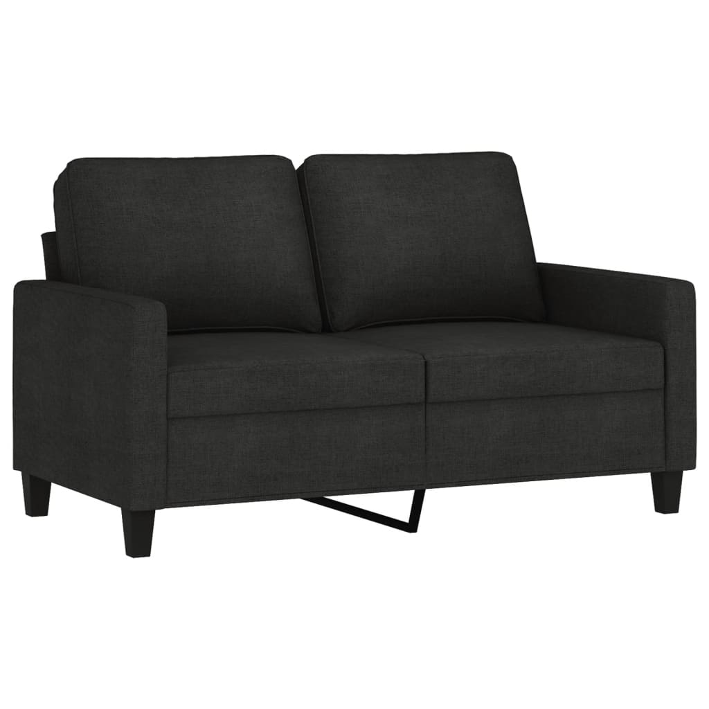 vidaXL Ensemble de canapés 2 pcs avec coussins Tissu noir