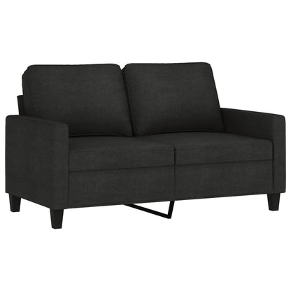 vidaXL Ensemble de canapés 2 pcs avec coussins Tissu noir