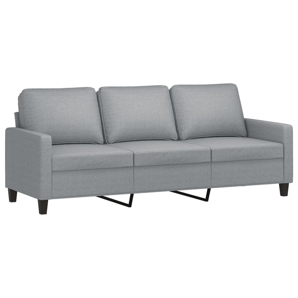 vidaXL Salon de jardin 3 pcs avec coussins Gris clair Tissu